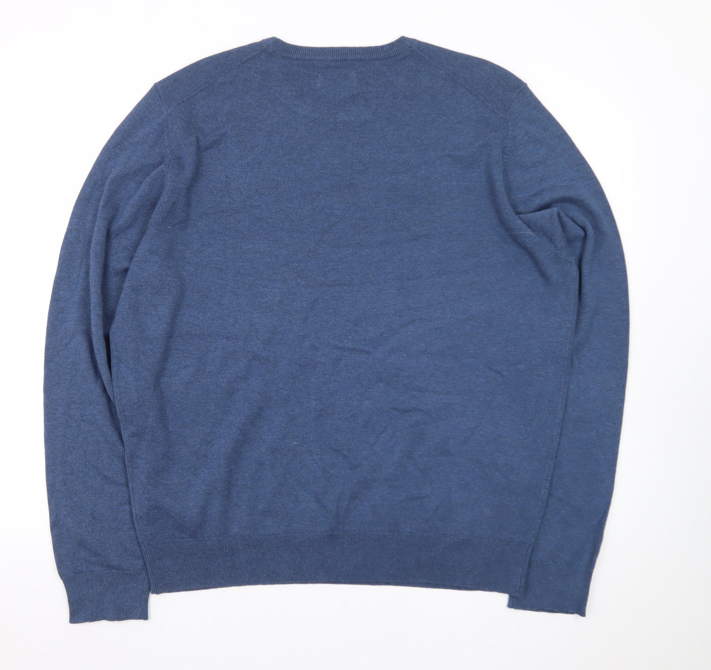 Farah Men's Blue 2XL Cotton Crew Neck Pullover Jumper