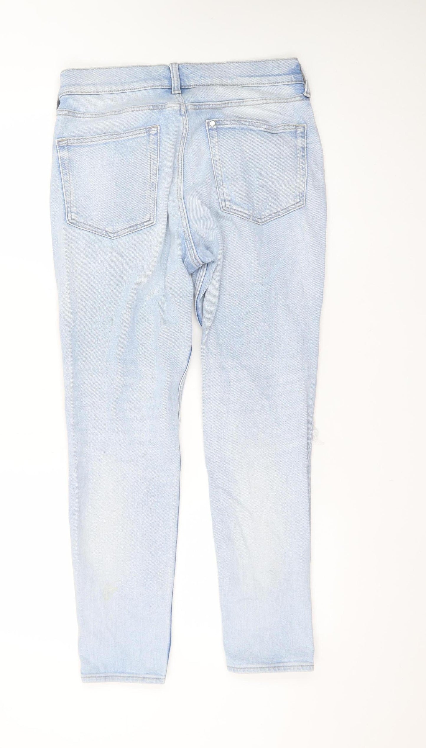 H&M Women’s Blue Skinny Fit Distressed Stretch Jeans Size 4