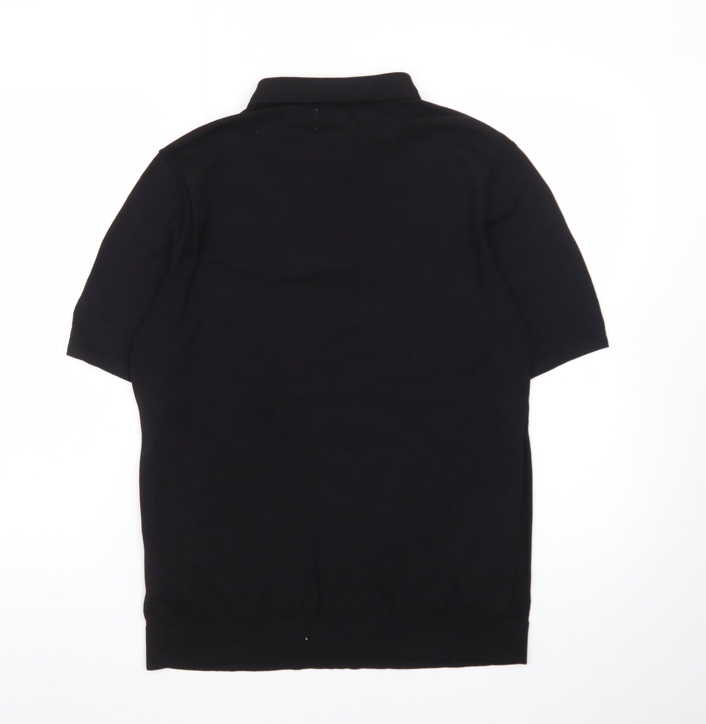 Marks and Spencer Autograph Men's Black 1/4 Zip Knit Polo Shirt Size L