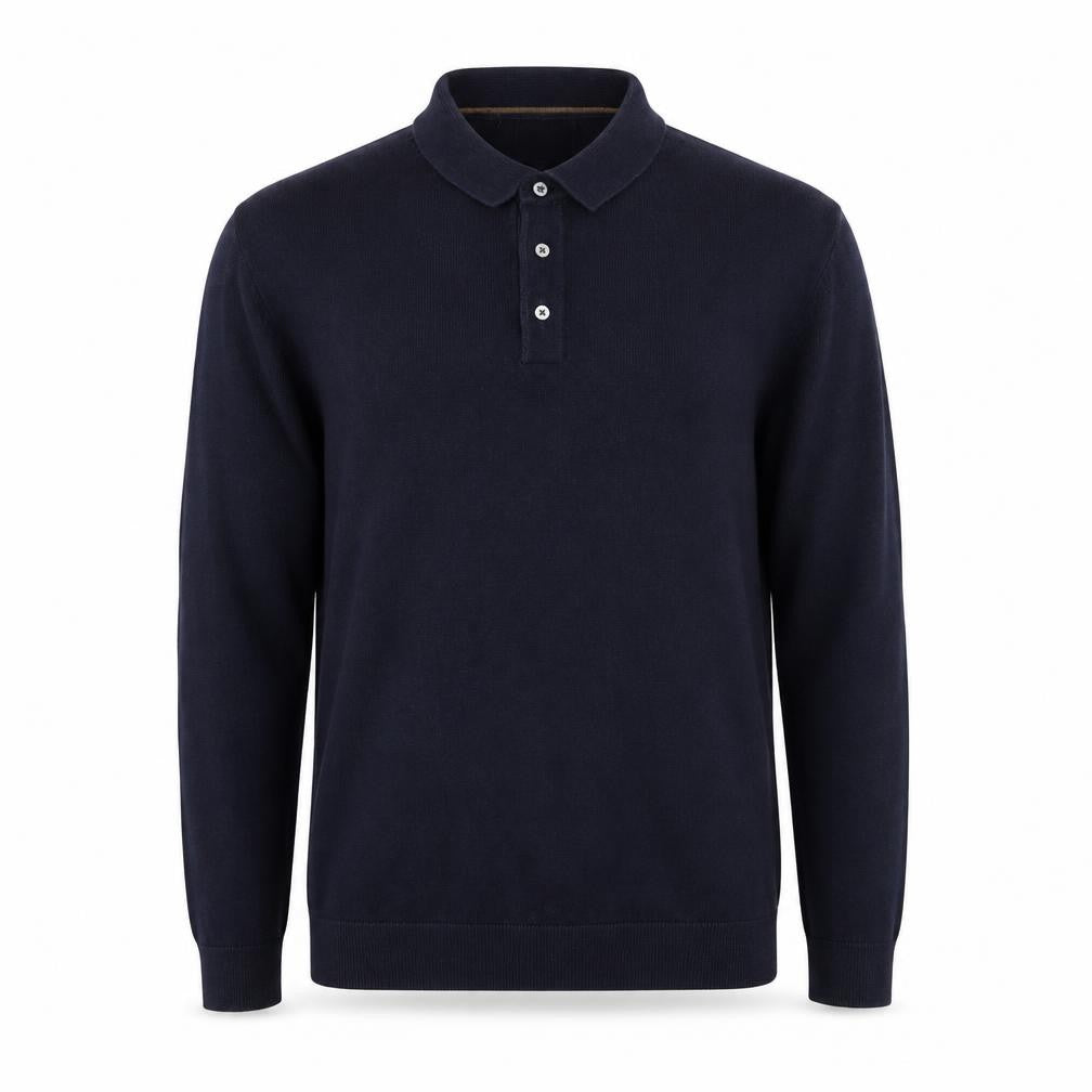 Next Men's Navy Cotton Blend Henley Jumper XL Classic Knitwear