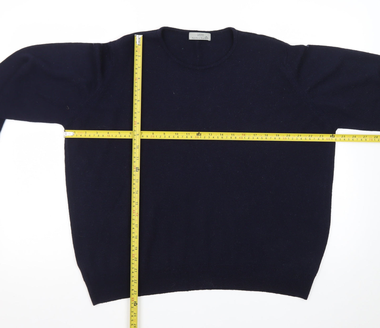 Marks and Spencer Women's Black Pure Wool Crew Neck Jumper UK 20