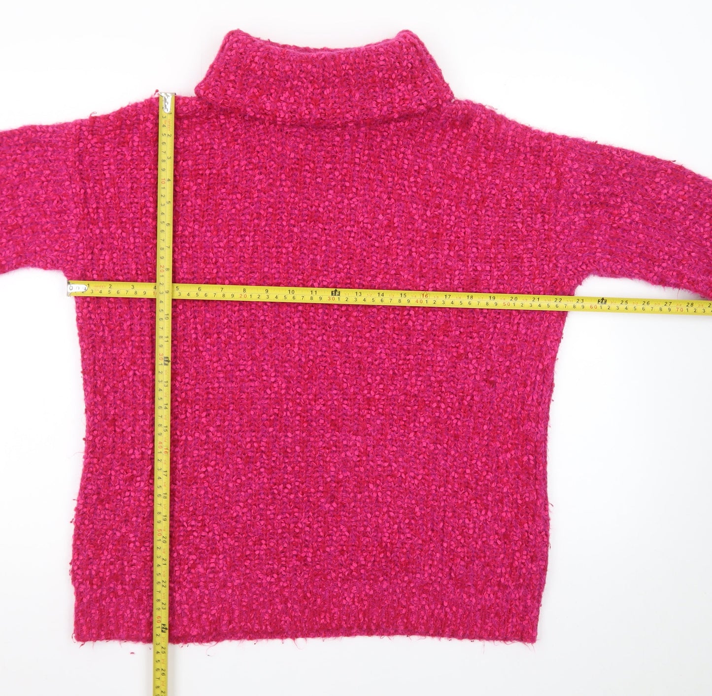 Marks and Spencer Women’s Pink Roll Neck Chunky Knit Jumper Size M