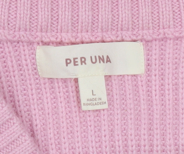 Marks and Spencer Women Pink L Knit Vest Jumper with Bows