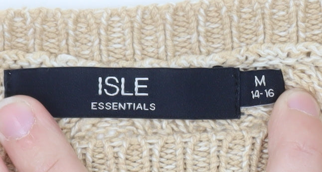 ISLE Essentials Women's Beige Wool Blend Pullover Jumper M 14-16
