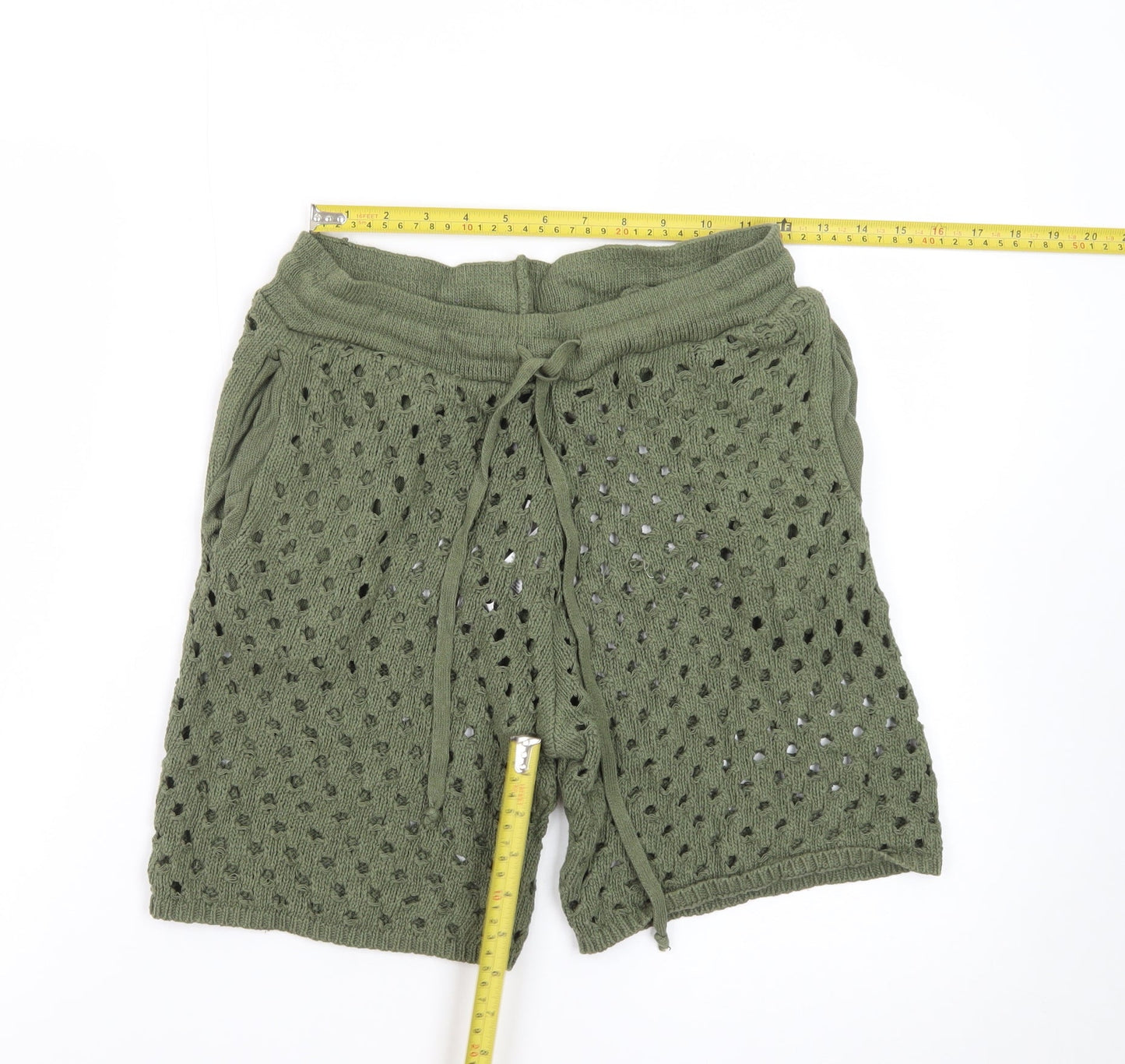 BoohooMAN Men’s Green Knit Sweat Shorts Size S Casual Lightweight