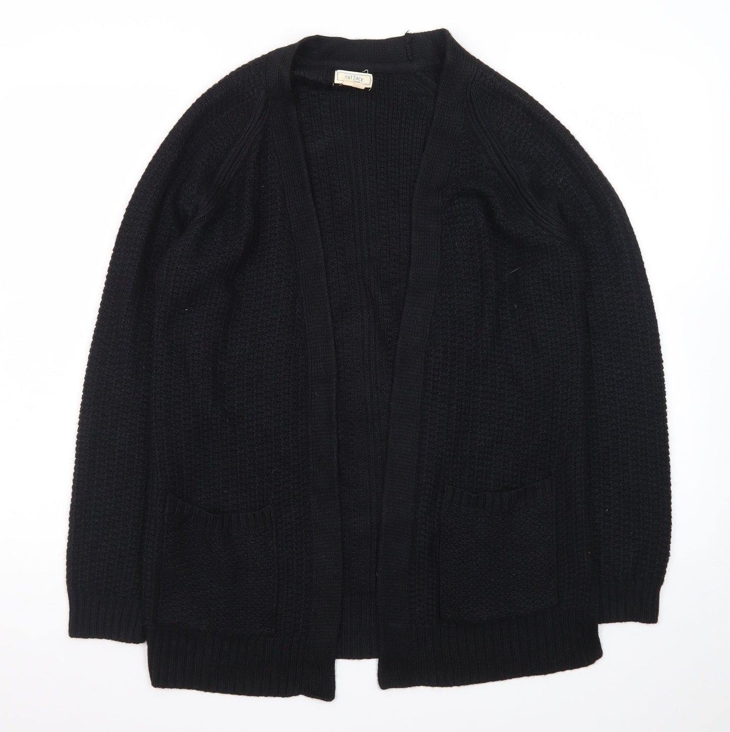 Fat Face Women Black Size 6 Open Cardigan Knit Jumper