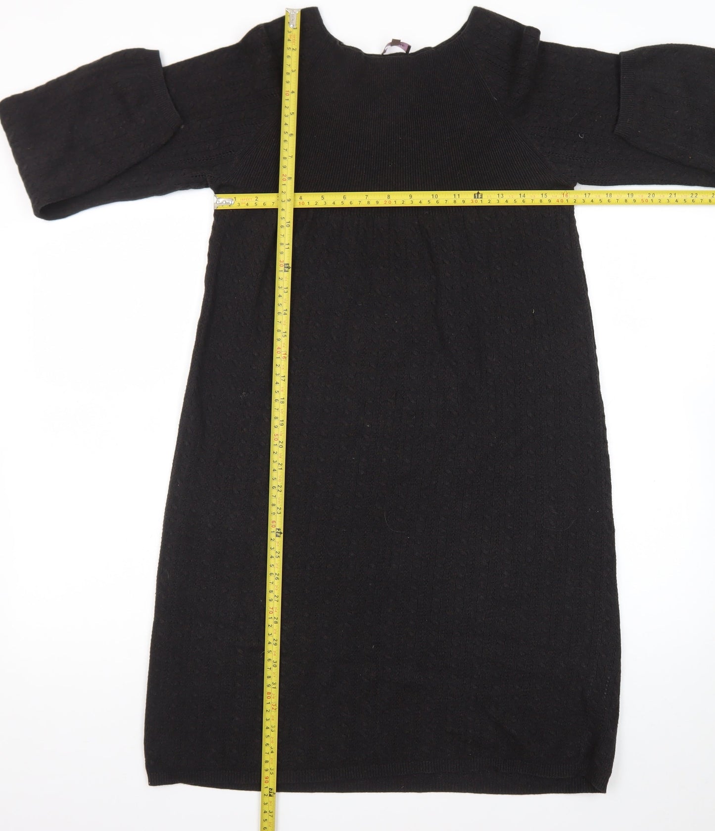Phase Eight Women’s Black Wool Blend Long Sleeve Shift Dress Size 12