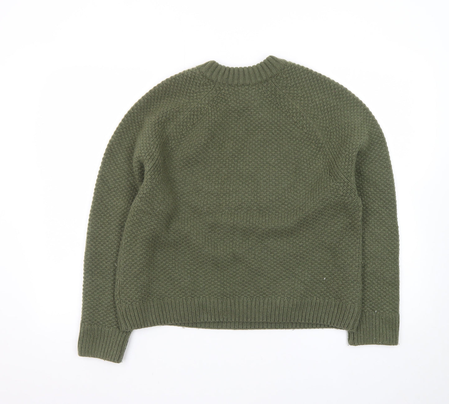 Finisterre Women Green Wool Blend Crew Neck Jumper Size 12