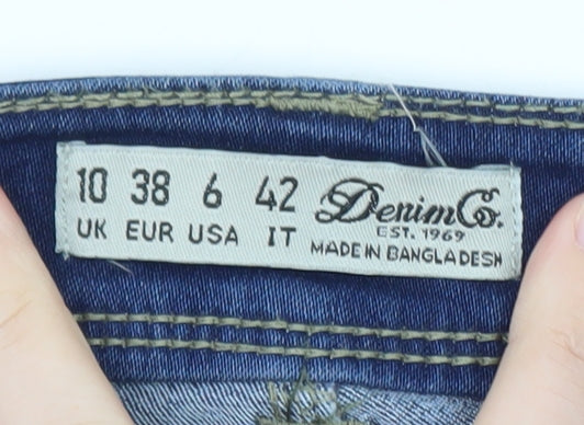 Denim Co. Women Blue Skinny Jeans Size 10 Mid Rise Stretch Denim