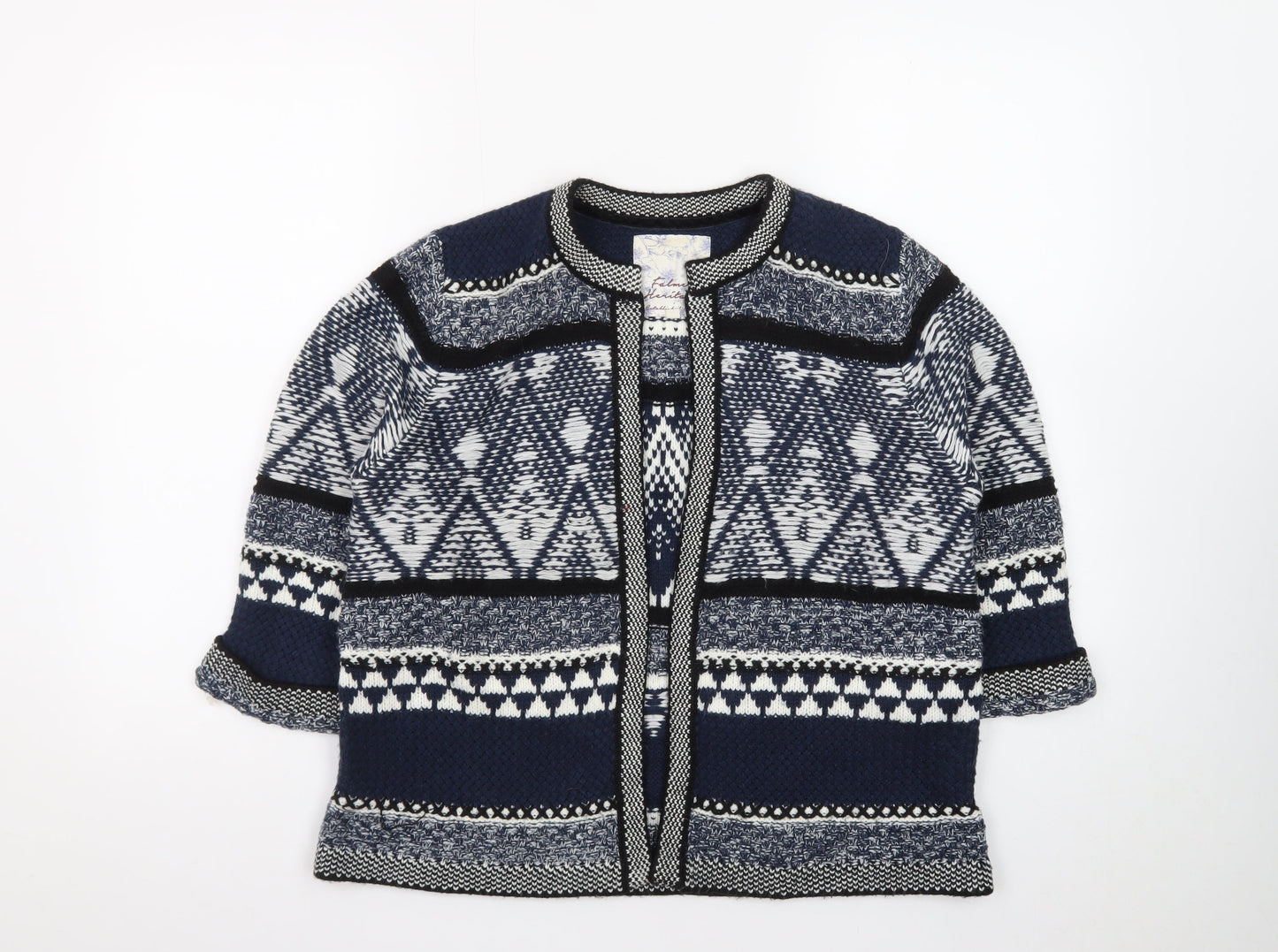 Falmer Heritage Women's Blue Geometric Knit Cardigan Size 12