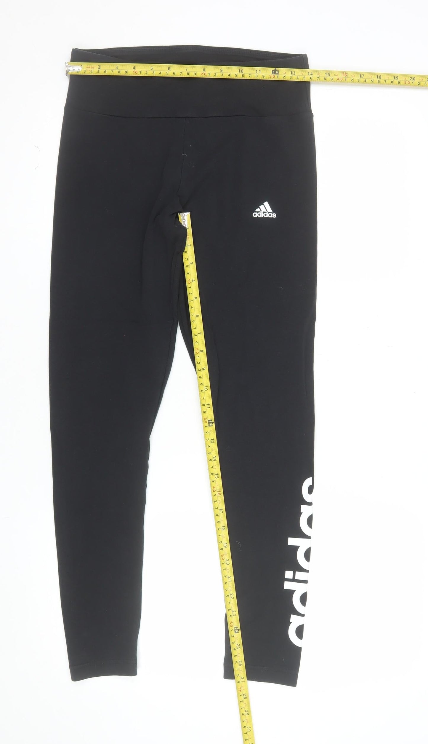 Adidas Womens Black Slim Fit Cotton Leggings Size M 12-14