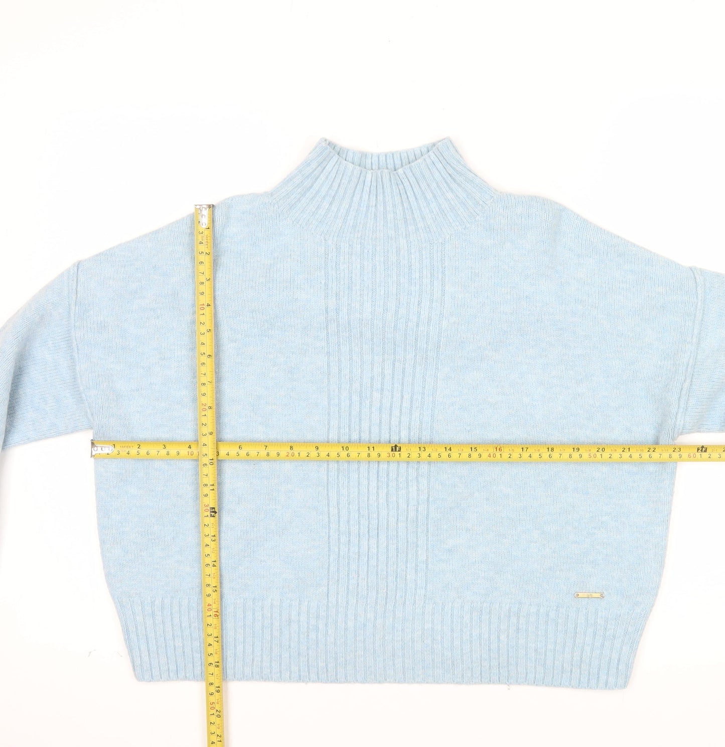 River Island Women’s Blue Mock Neck Knit Pullover Jumper Size M