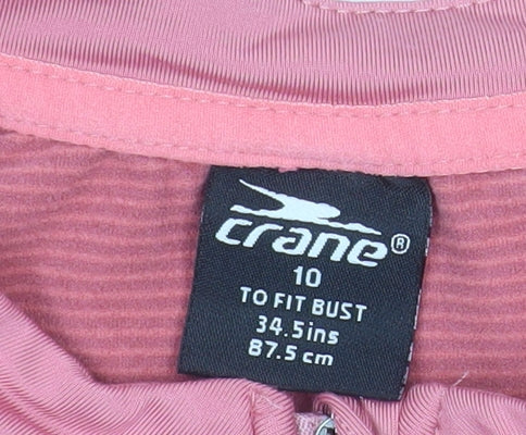Crane Women Pink Full Zip Cycling Jersey Top Size 10