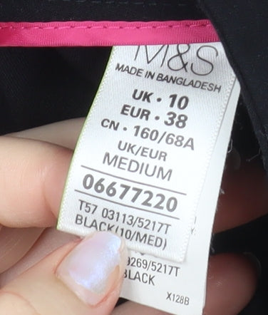Marks and Spencer Women’s Black Size 10 Slim Fit Stretch Trousers