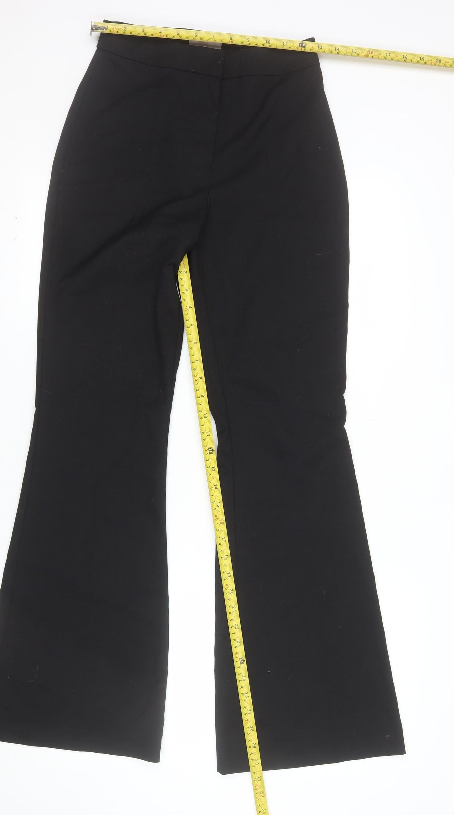 H&M Womens Black Flared Dress Pants Size 8 Slim Fit