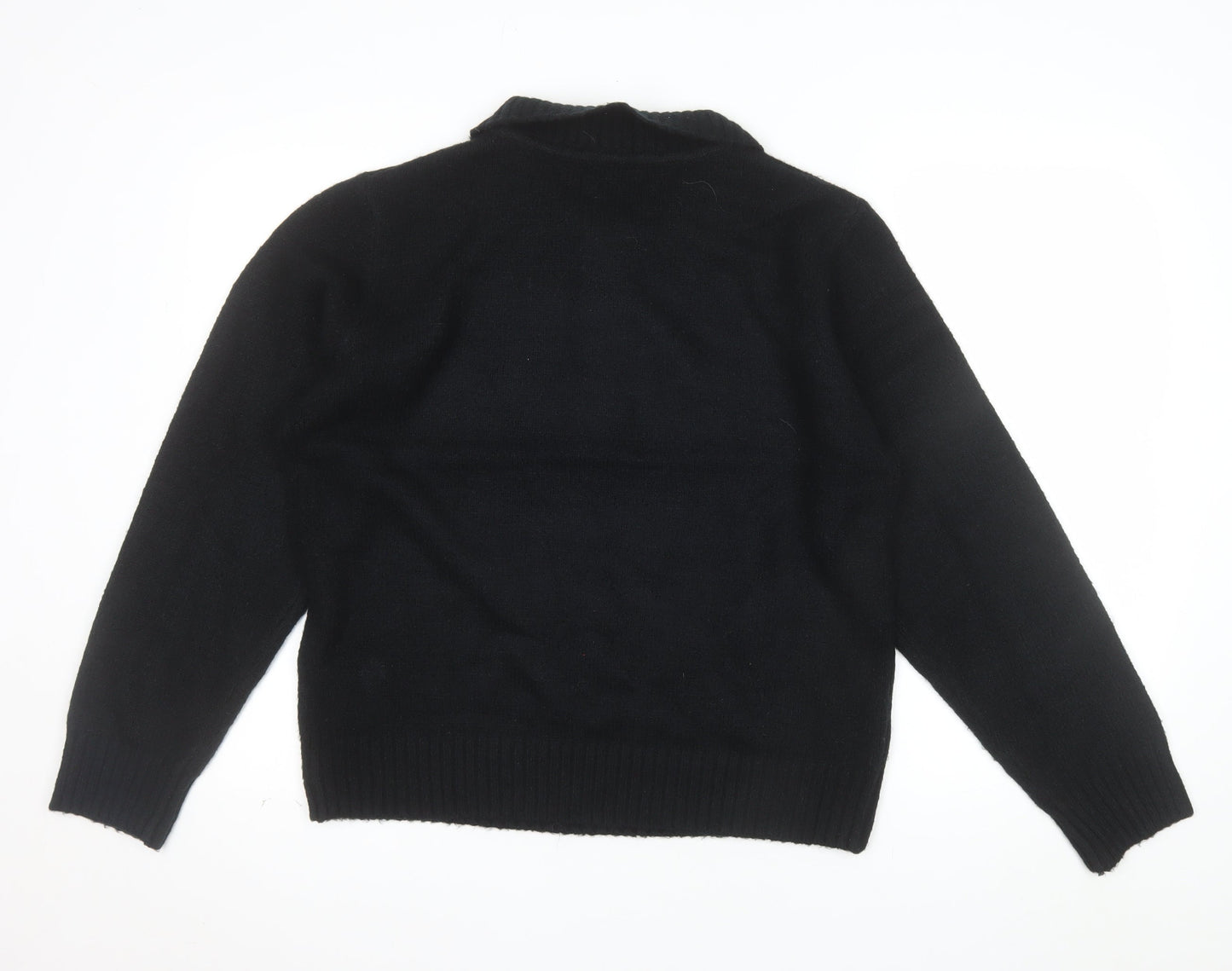 Threadbare Women’s Black Collared Henley Jumper Size 16