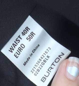 Burton Men's Black 40R Regular Fit Dress Trousers