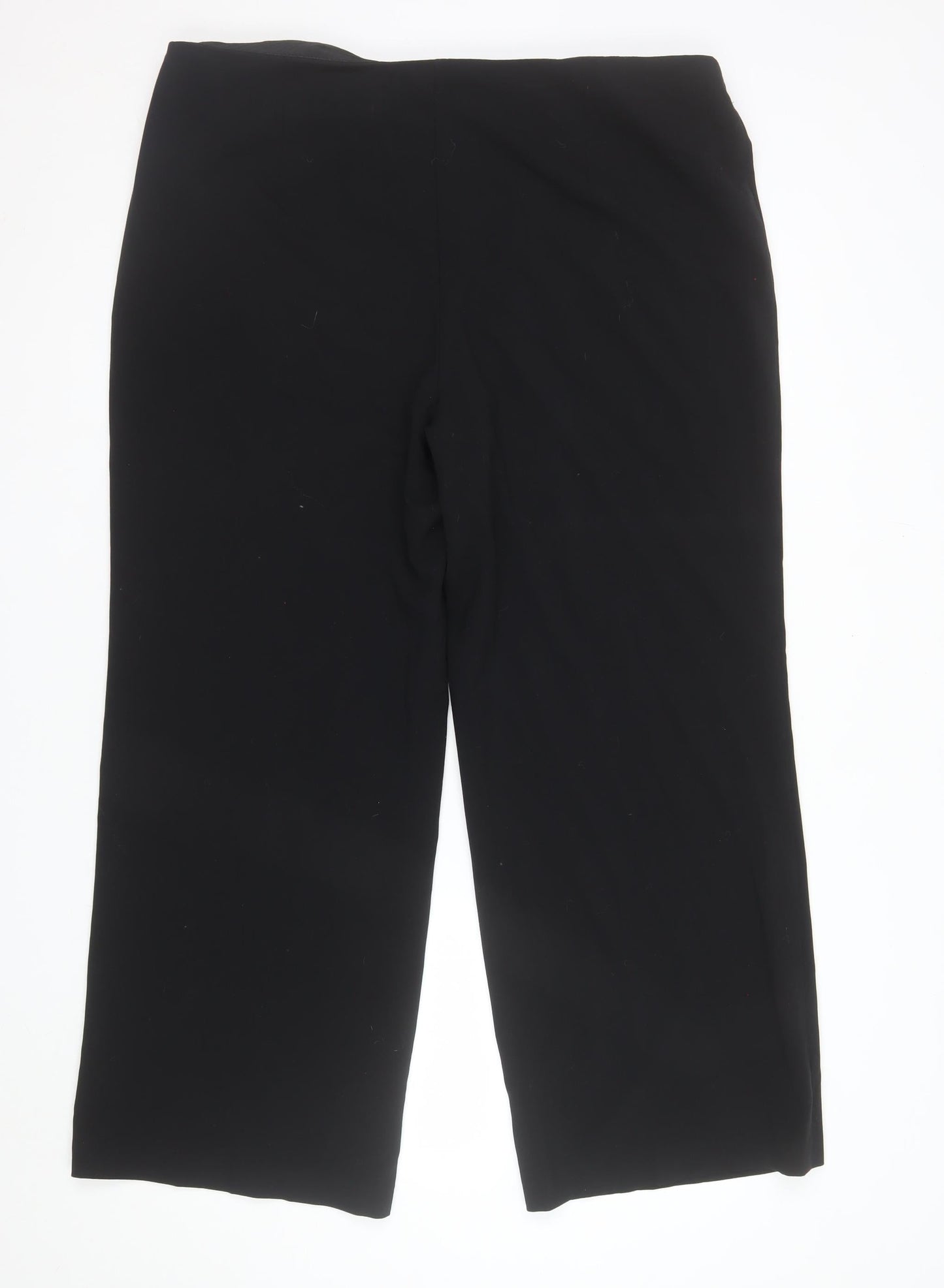 Marks and Spencer Womens Black Stretch Trousers Size 18 Regular Fit