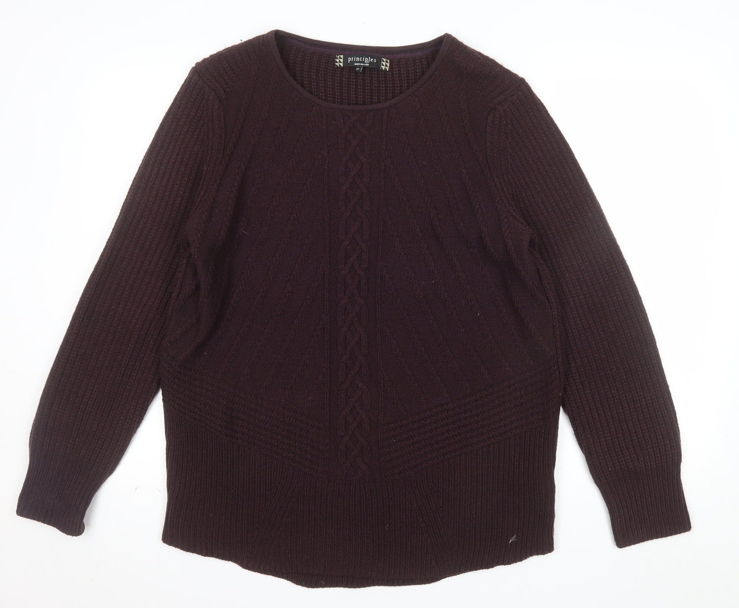 Principles by Ben de Lisi Women’s Brown Cable Knit Pullover Jumper Size 18
