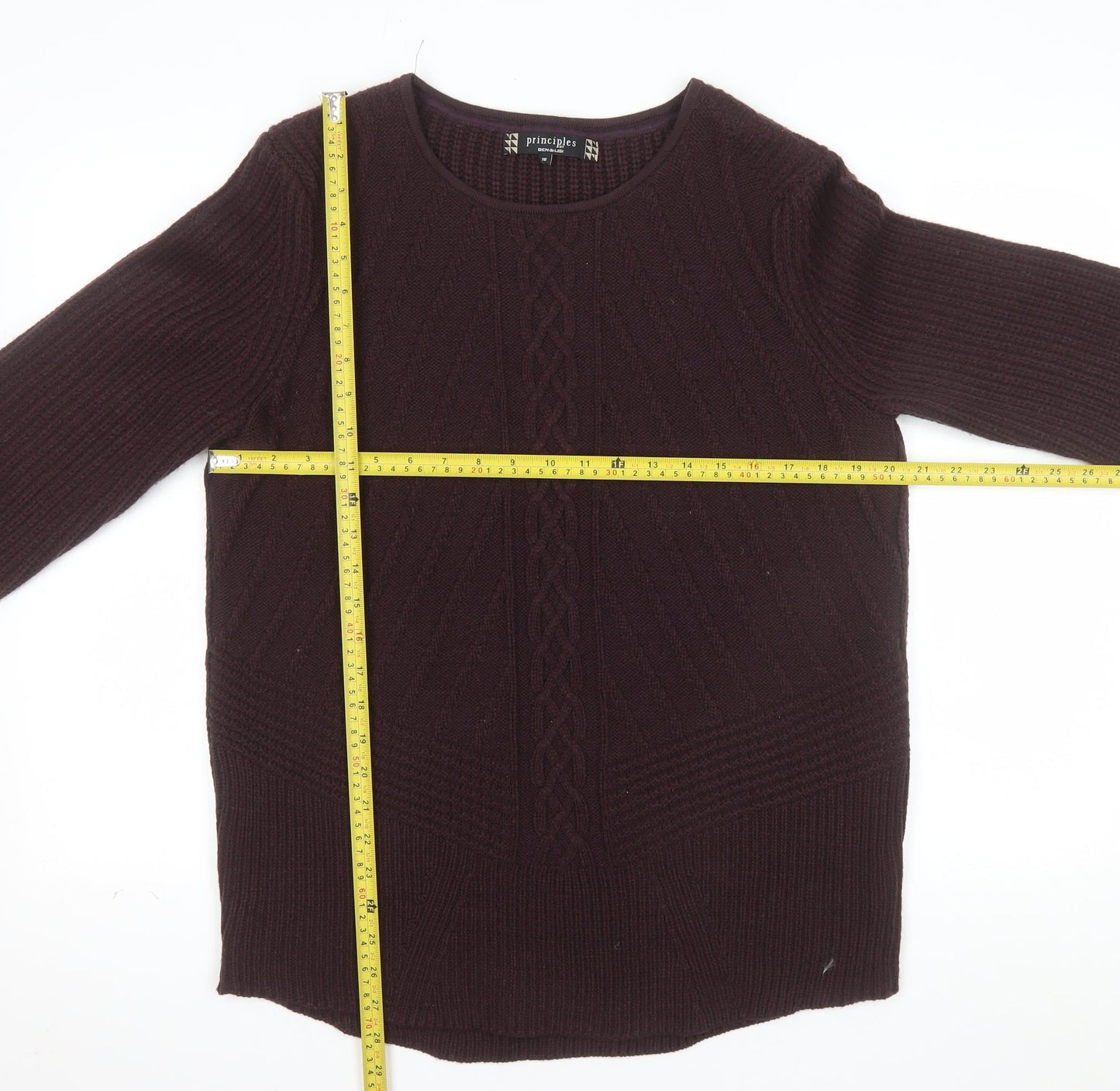 Principles by Ben de Lisi Women’s Brown Cable Knit Pullover Jumper Size 18