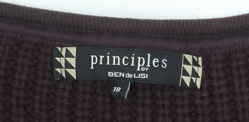 Principles by Ben de Lisi Women’s Brown Cable Knit Pullover Jumper Size 18