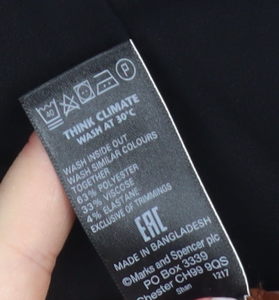 Marks and Spencer Women's Black Size 12 Straight Leg Dress Pants
