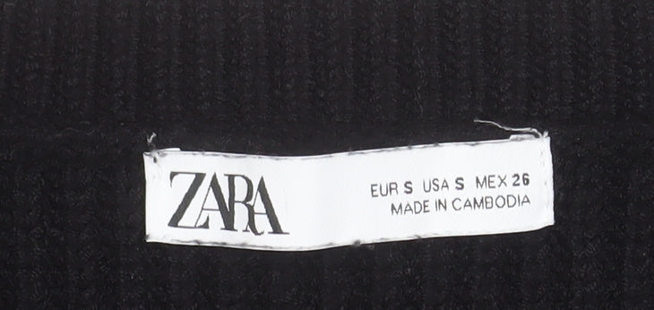 ZARA Women Black Knit Sleeveless Vest Jumper Size S