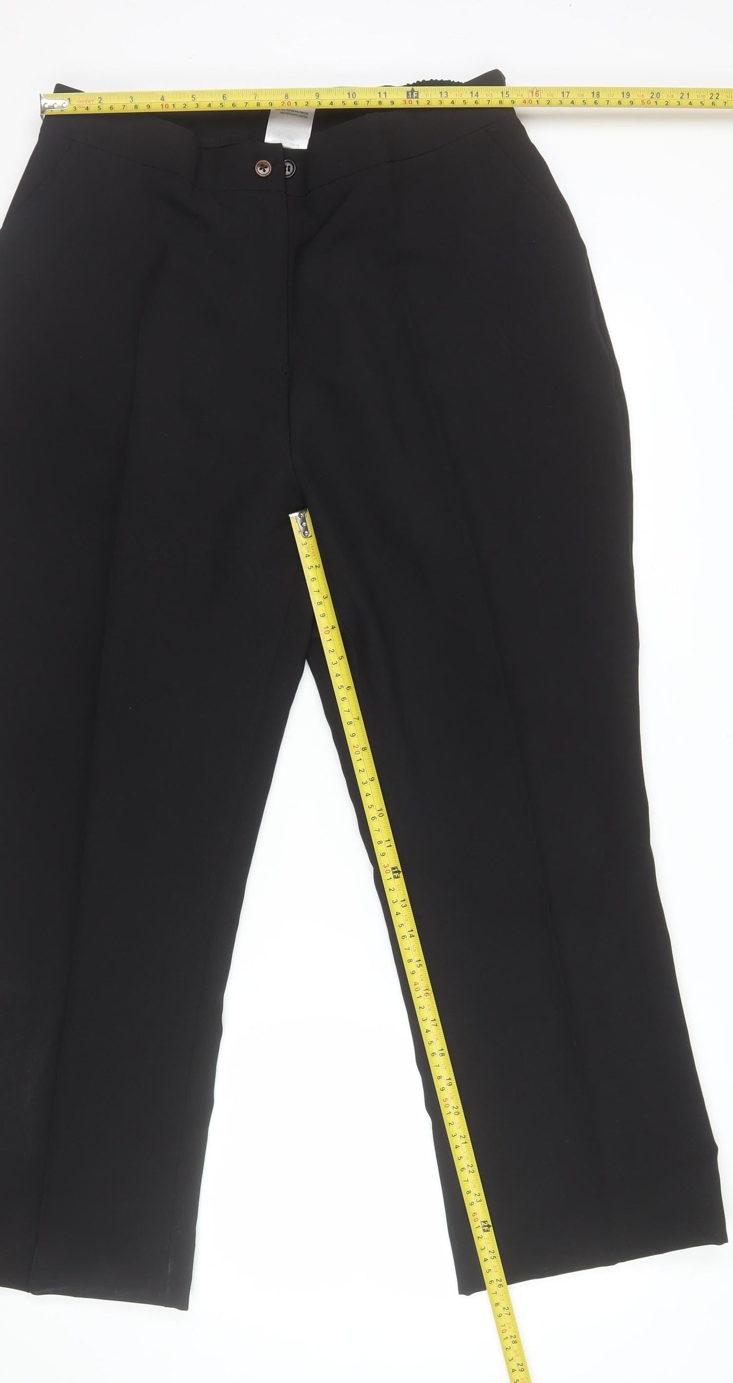 Damart Women's Black Straight Leg Polyester Trousers Size 18