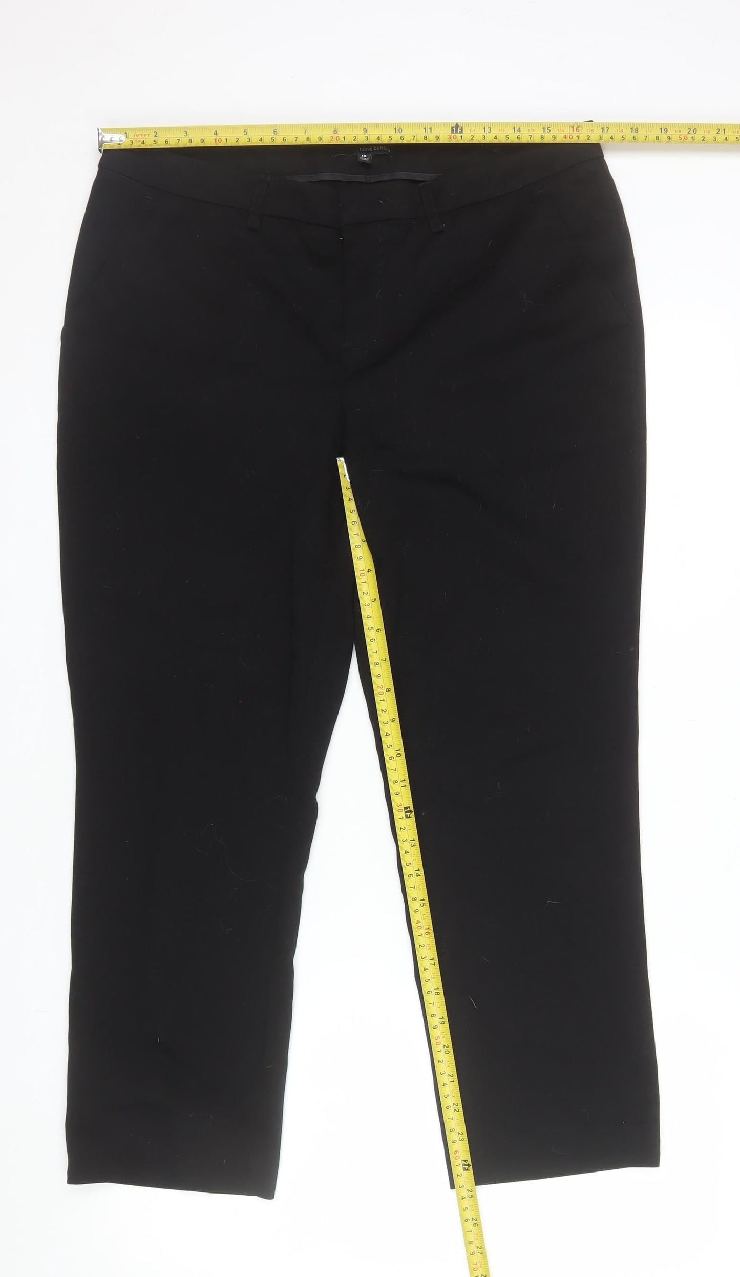 Hervé Benard Women's Black Size 10 Straight Leg Dress Pants
