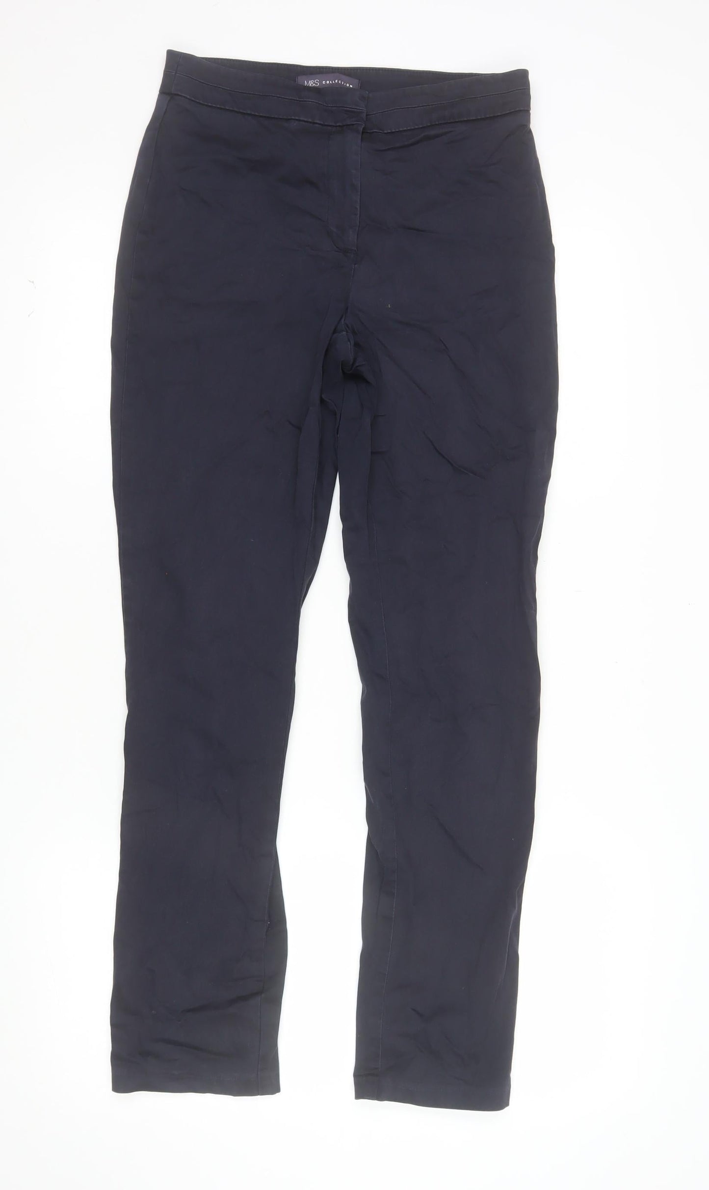 Marks and Spencer Women’s Blue Chino Trousers Size 8 Regular Fit