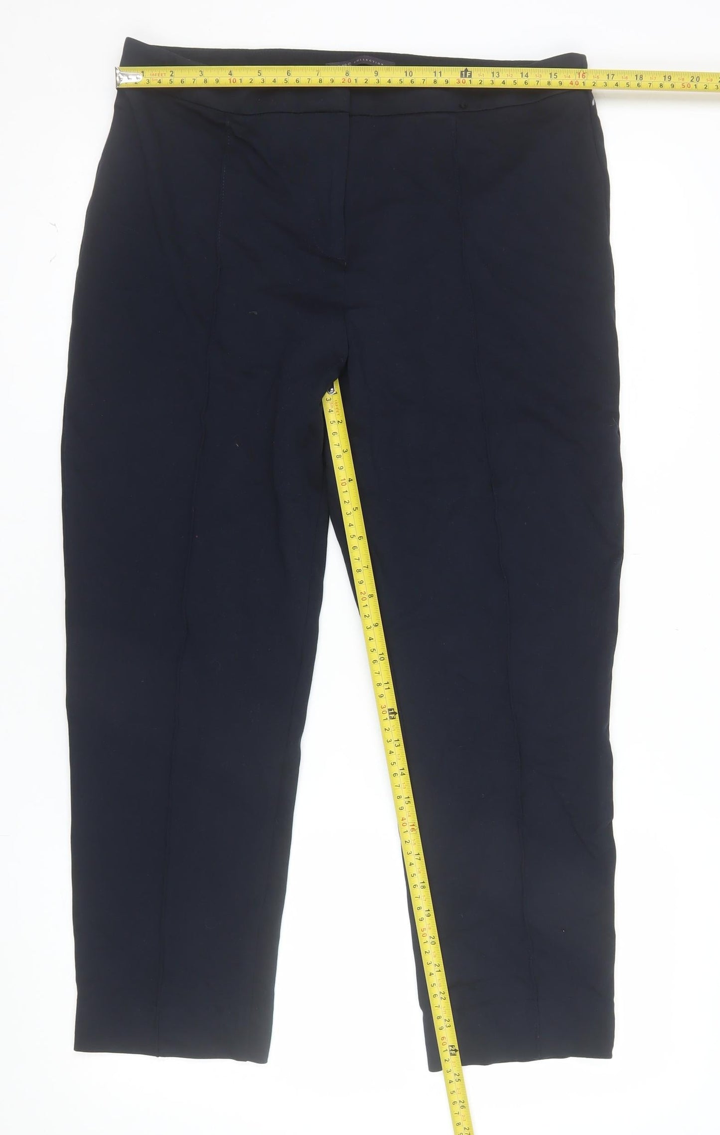 Marks and Spencer Women's Navy Blue Size 14 Stretch Straight Trousers
