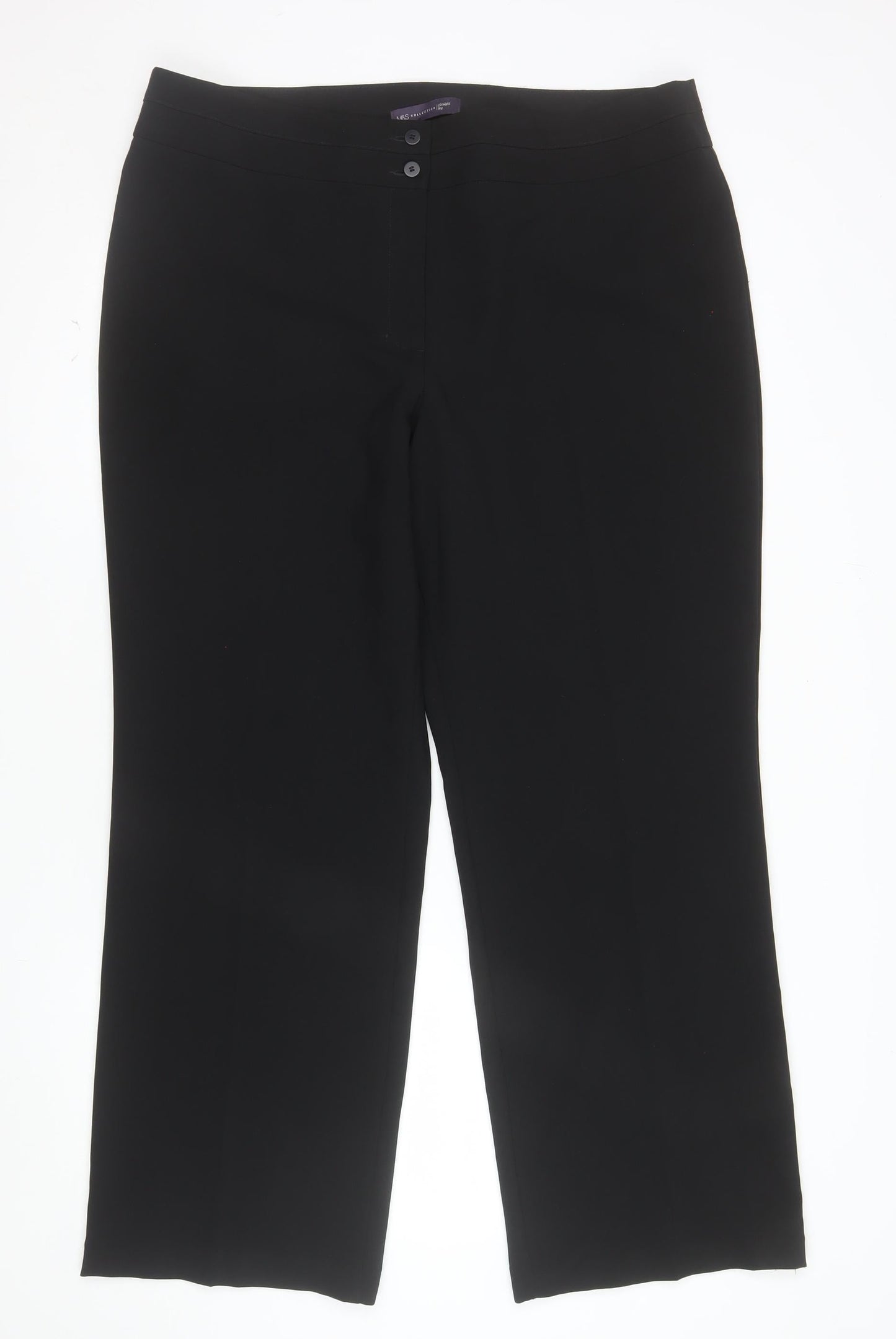 Marks and Spencer Women's Black Size 18 Straight Leg Trousers