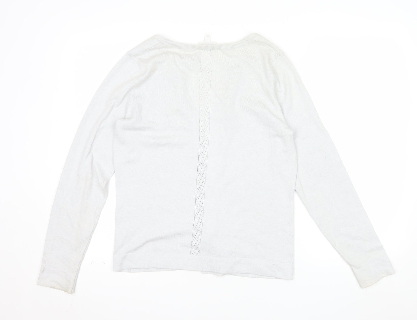 The White Company Women’s White Cotton Wool Cardigan Size 12