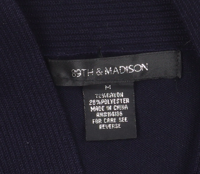 89th & Madison Women's Black Knit Open Cardigan M