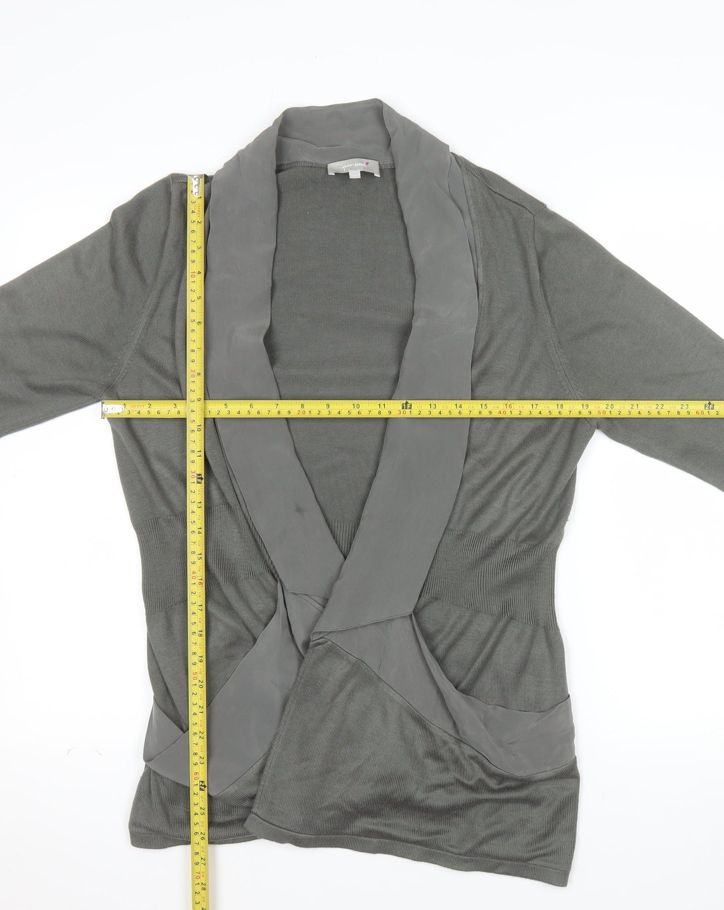 Marks and Spencer Per Una Women Grey Size 14 Open Cardigan