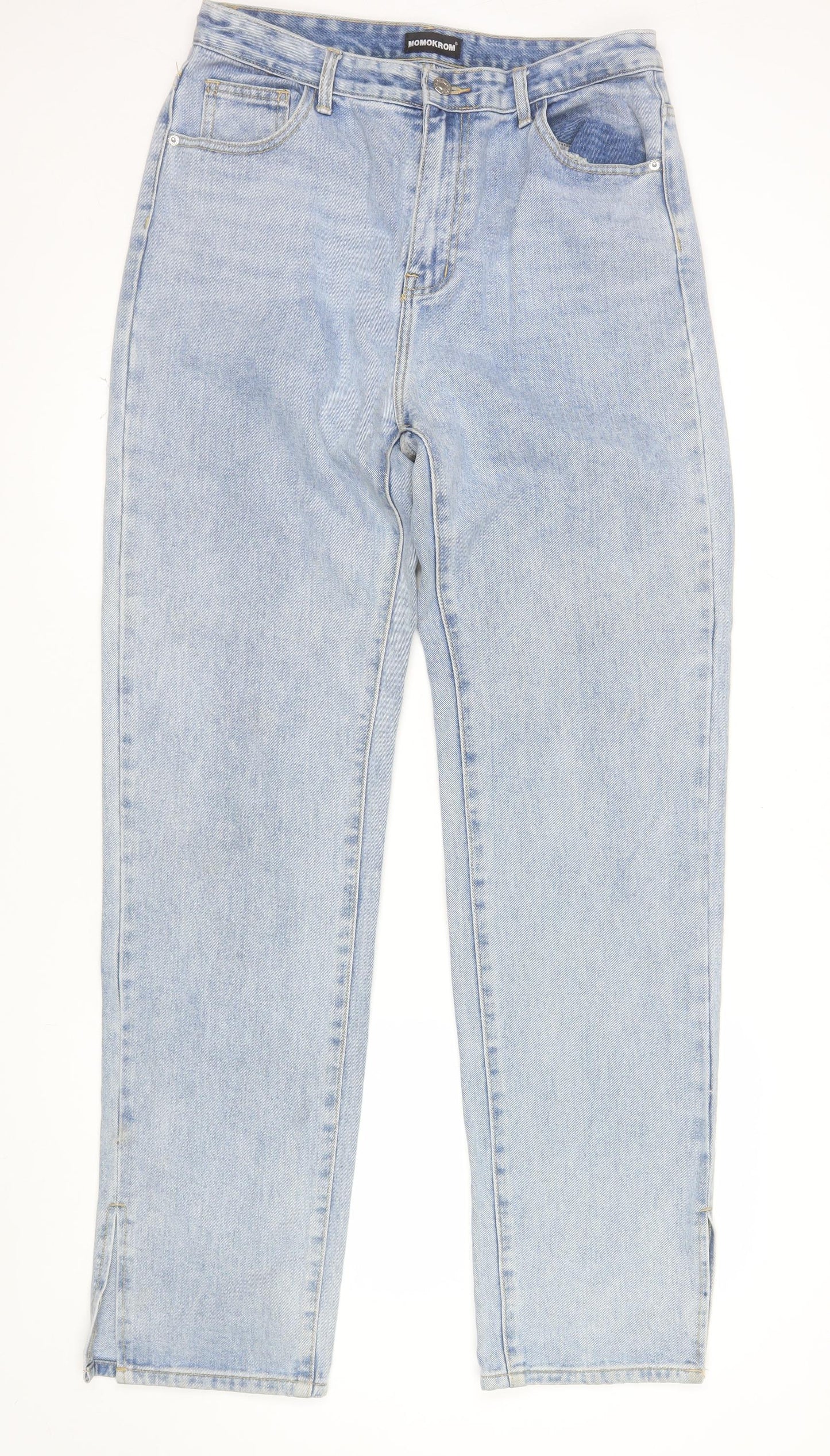 MOMOKROM Women's Blue High Rise Straight Jeans Size 12