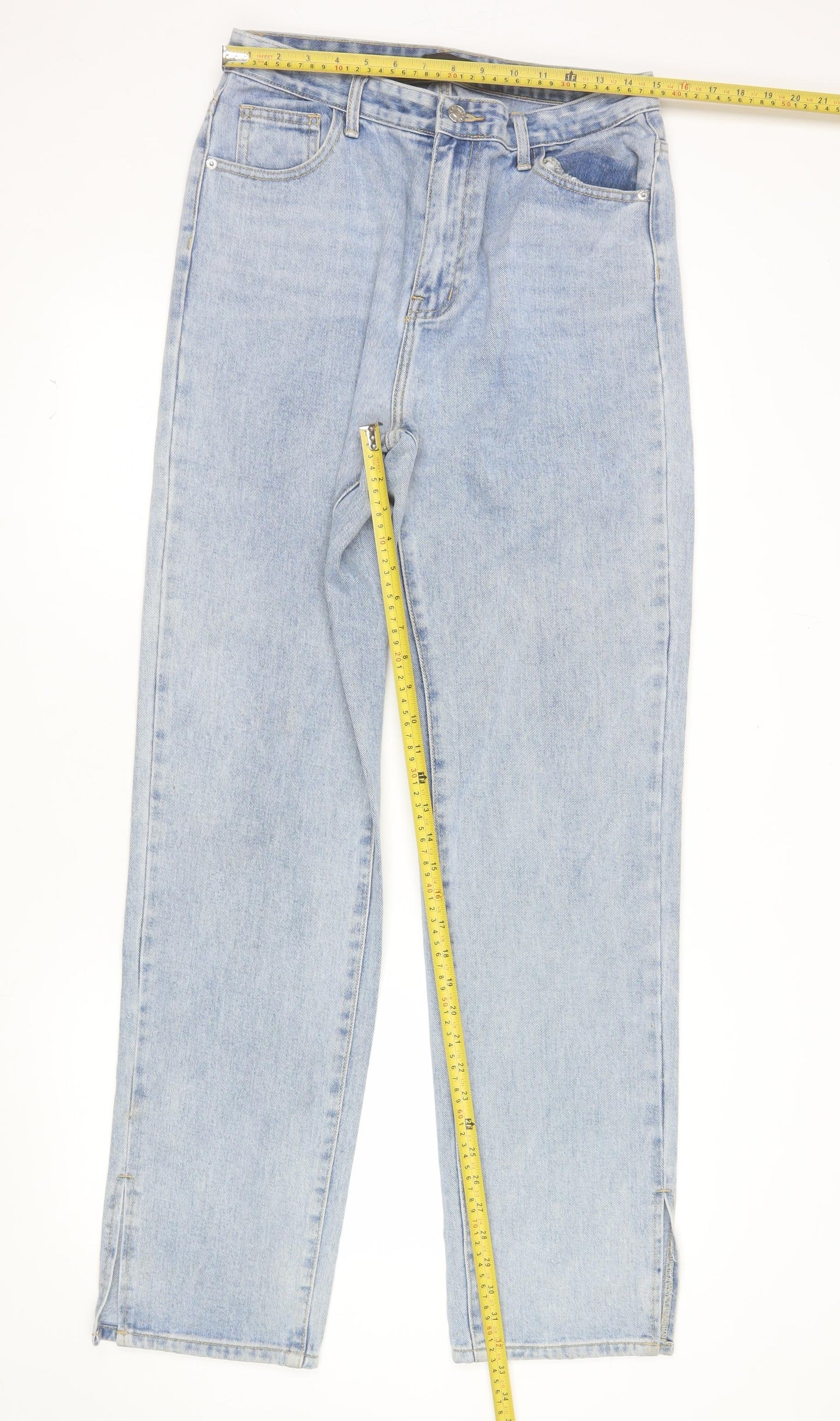 MOMOKROM Women's Blue High Rise Straight Jeans Size 12
