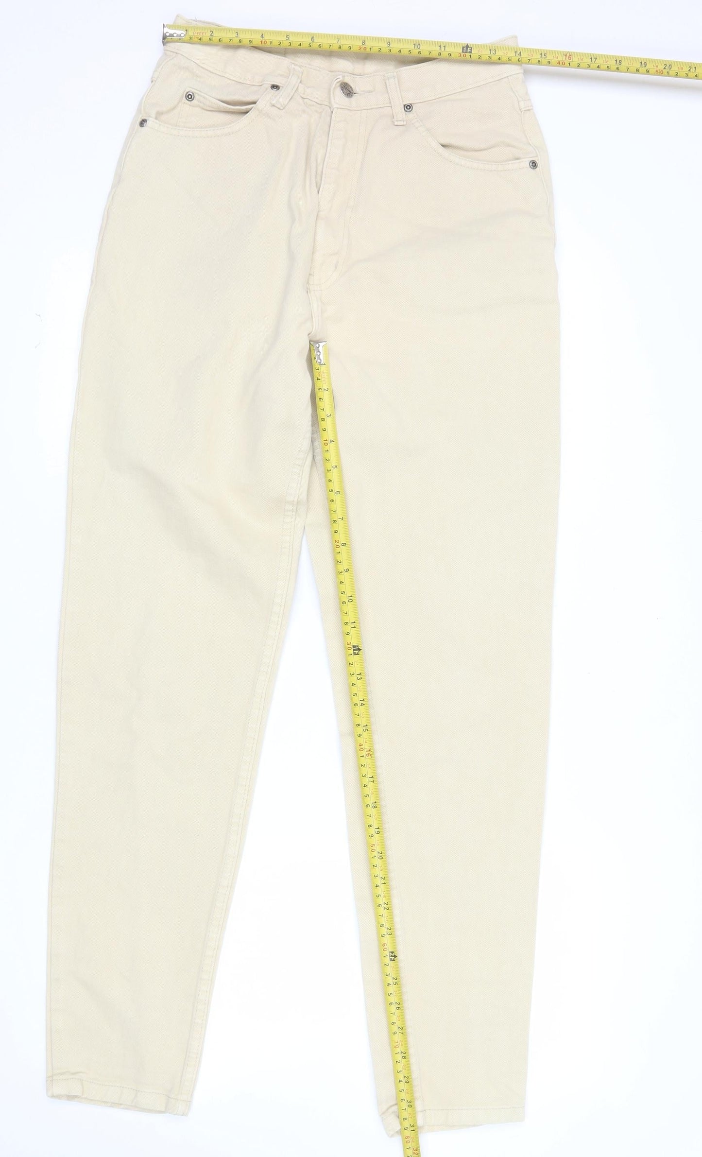 The Trader Jeans Company Women’s Beige Straight Leg Cotton Jeans Size 14
