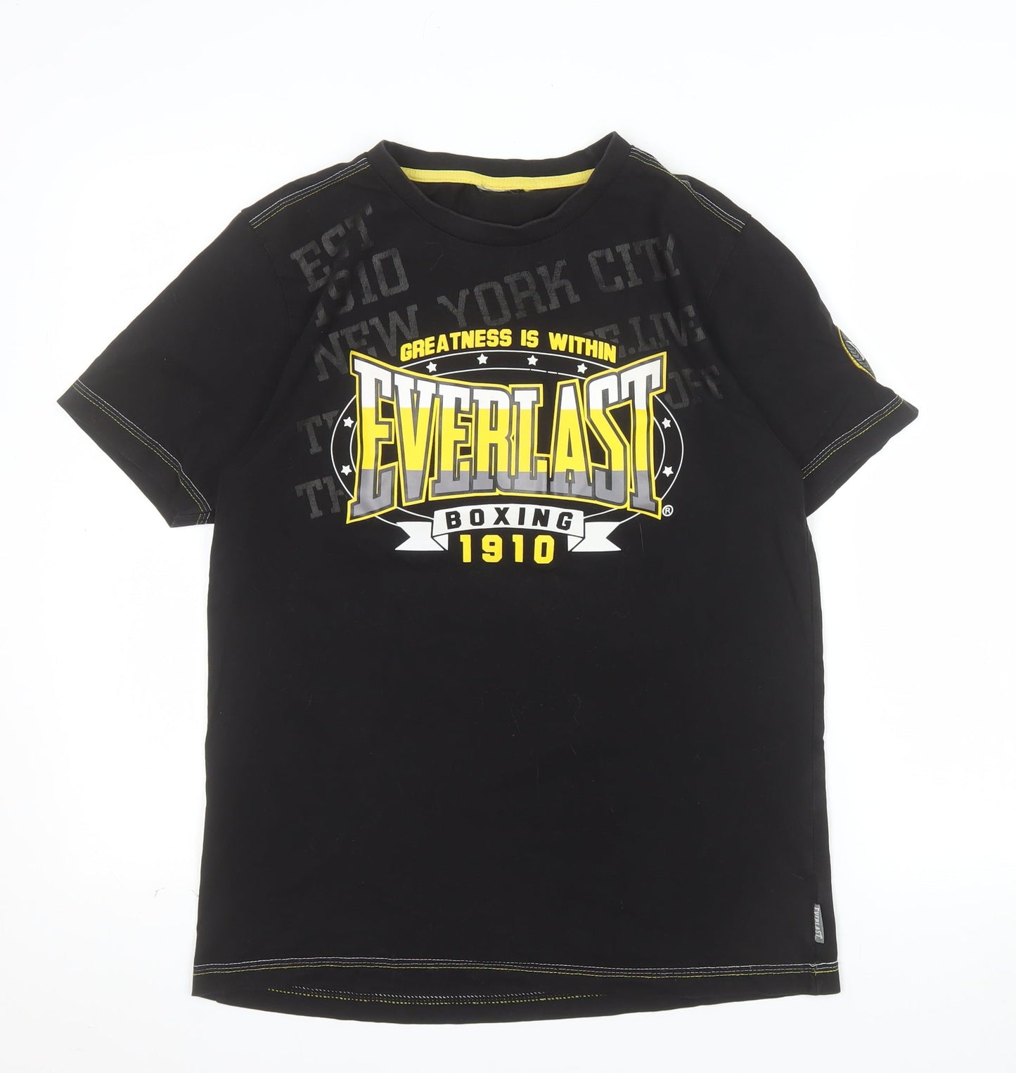 Everlast Men's Black Boxing Graphic Crew Neck T-Shirt Size S