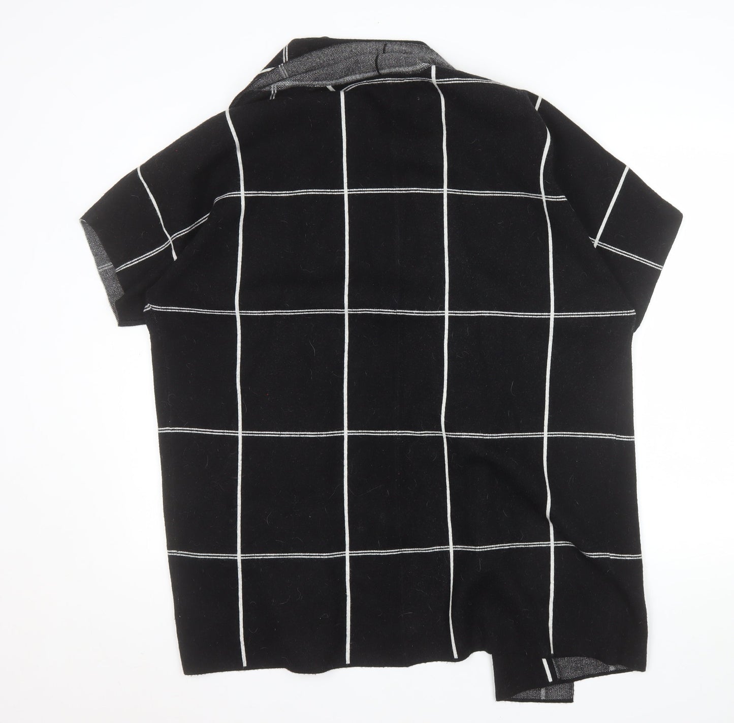 Ellen Tracy Women's Black Check Open Knit Cardigan XL