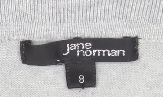Jane Norman Women’s Grey Off Shoulder Knit Blouse Size 8 Long Sleeve