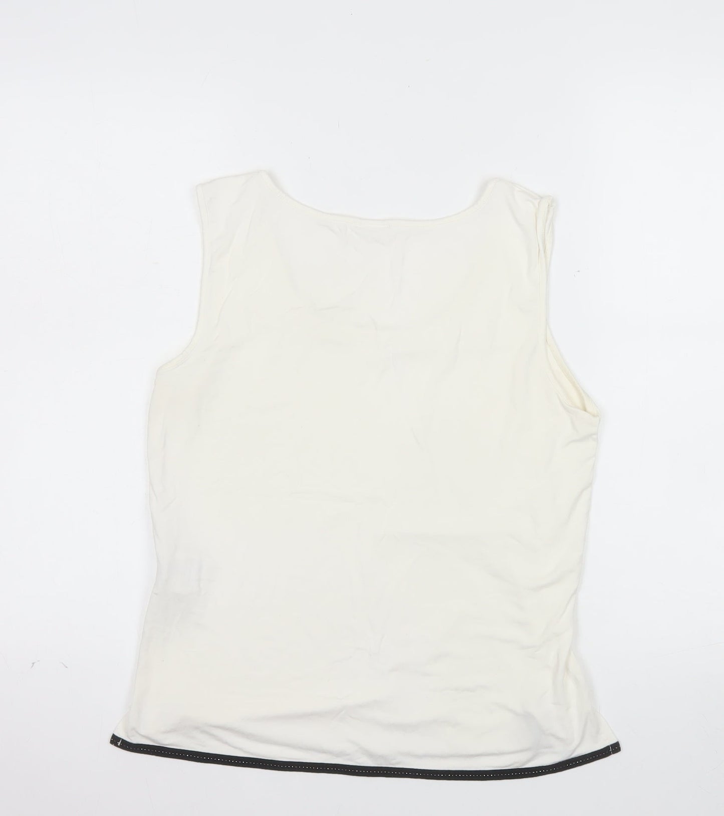 Privacy Womens Ivory Tank Top Size 14 Sleeveless Basic Jersey Vest