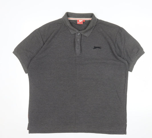 Slazenger Men's Grey Short Sleeve Polo Shirt XL Classic Fit