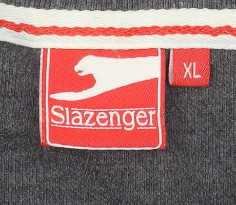 Slazenger Men's Grey Short Sleeve Polo Shirt XL Classic Fit