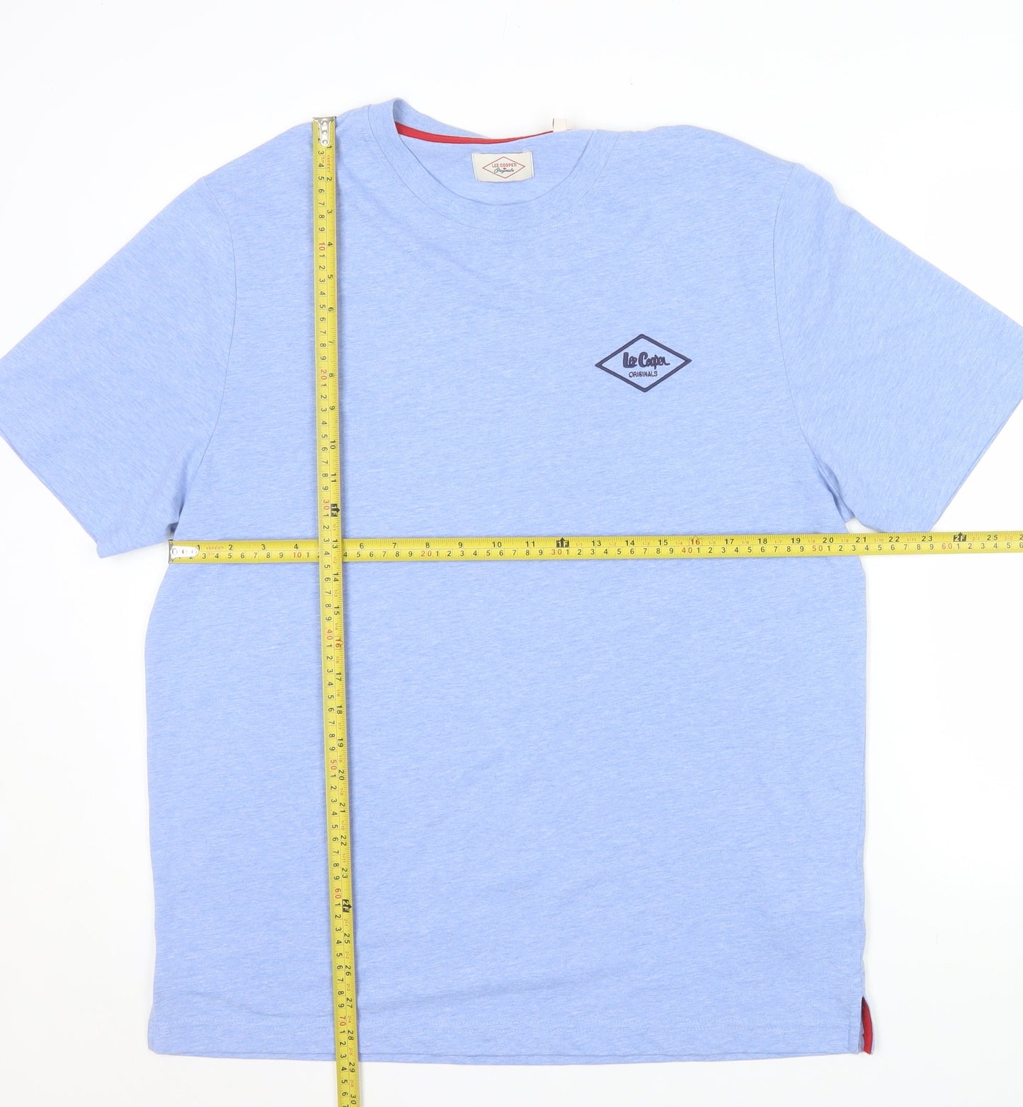 Lee Cooper Men's Blue XL Crew Neck Short Sleeve Cotton T-Shirt