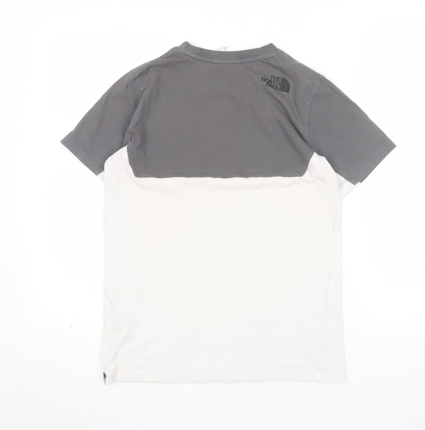 The North Face Boys Grey and White Colourblock XL T-Shirt Short Sleeve Casual