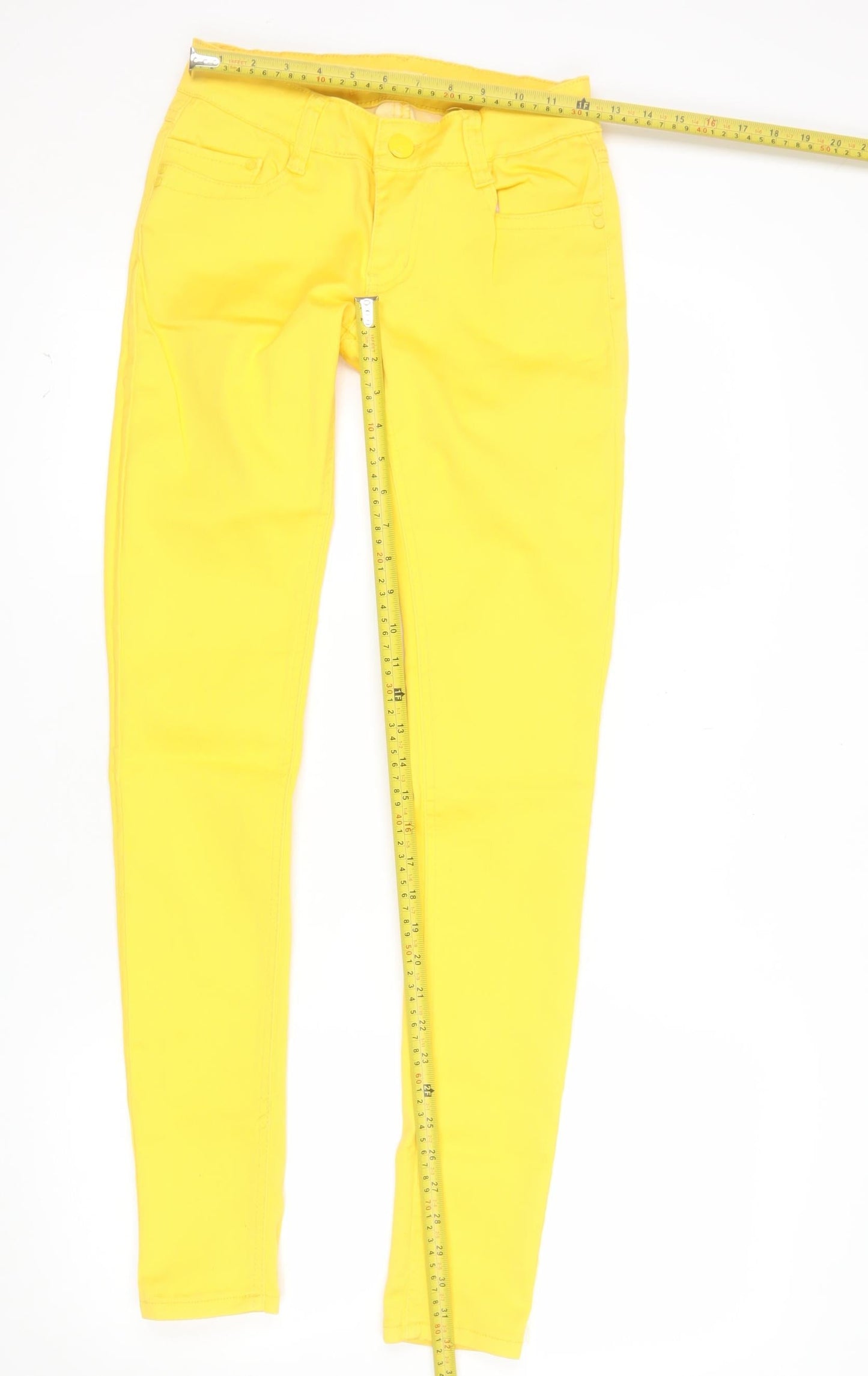 Hello Miss Womens Yellow Skinny Jeans S Slim Fit Stretch Denim