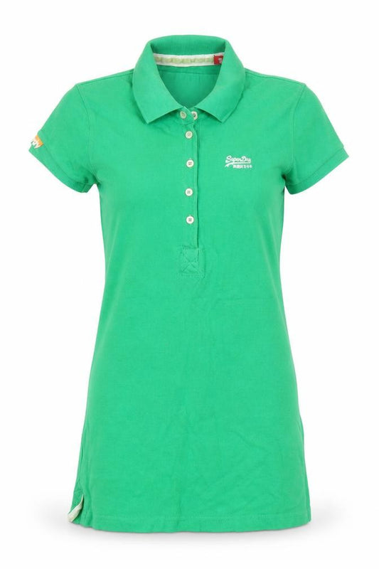 Superdry Women's Green Slim Fit Polo Shirt Size S