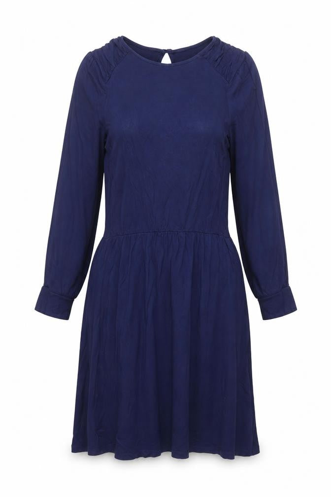 Warehouse Women’s Blue A-Line Jersey Dress Size 10 Long Sleeve