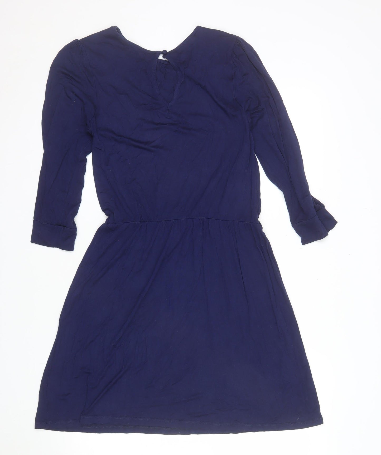 Warehouse Women’s Blue A-Line Jersey Dress Size 10 Long Sleeve
